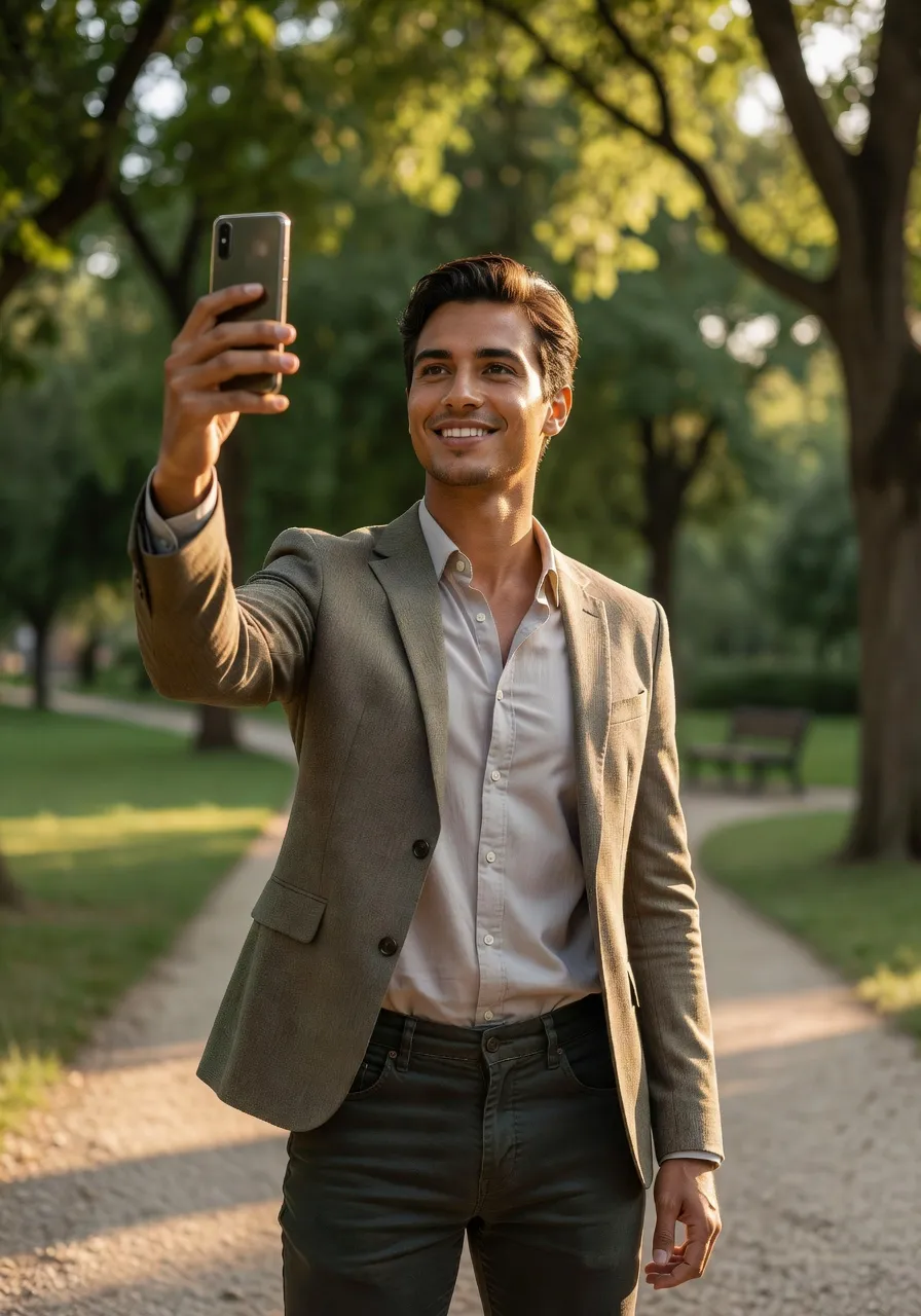Ecran de telephone affichant un profil de rencontre bien redige avec photo souriante