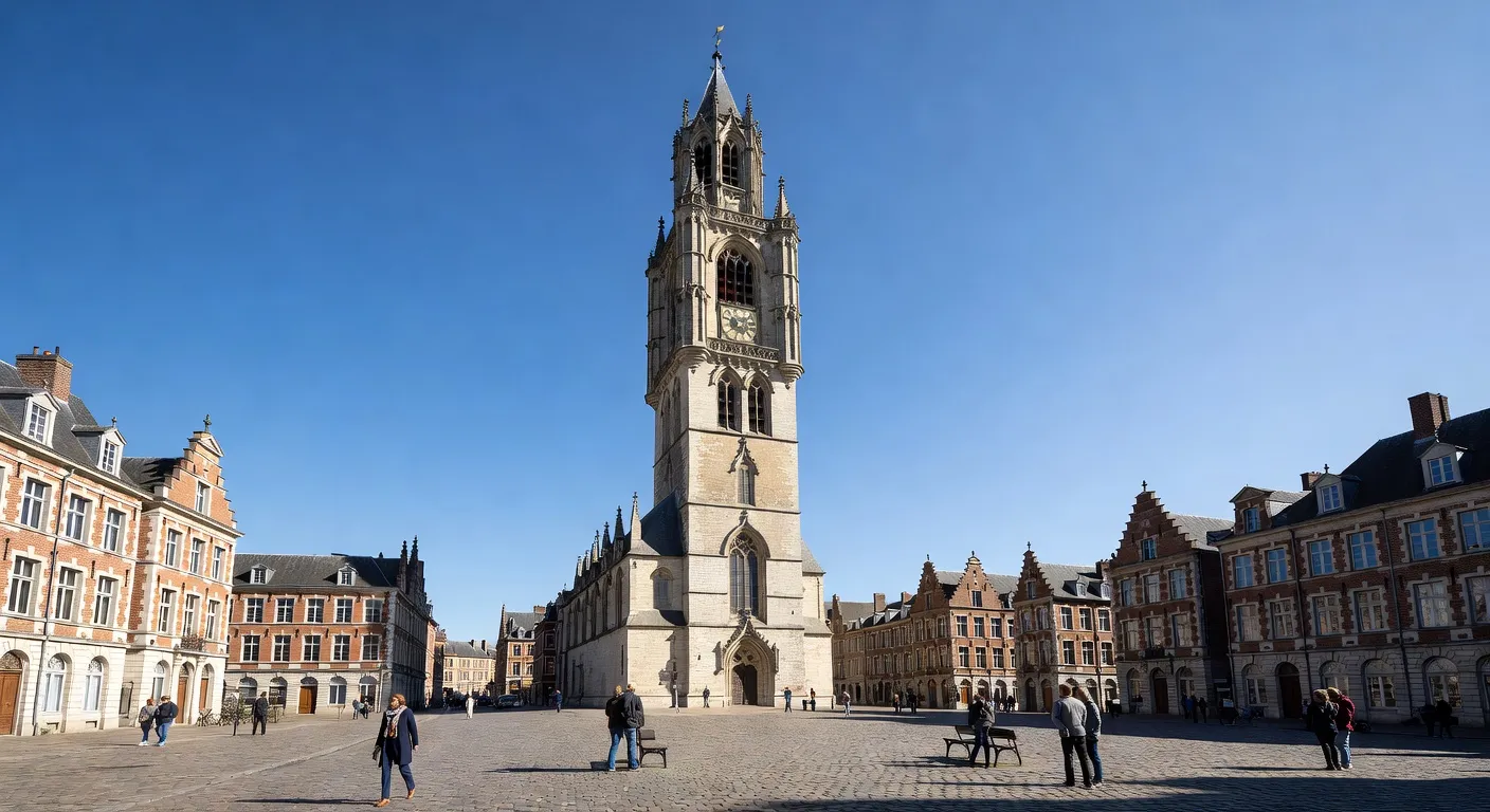Le beffroi d'Arras illumine la nuit