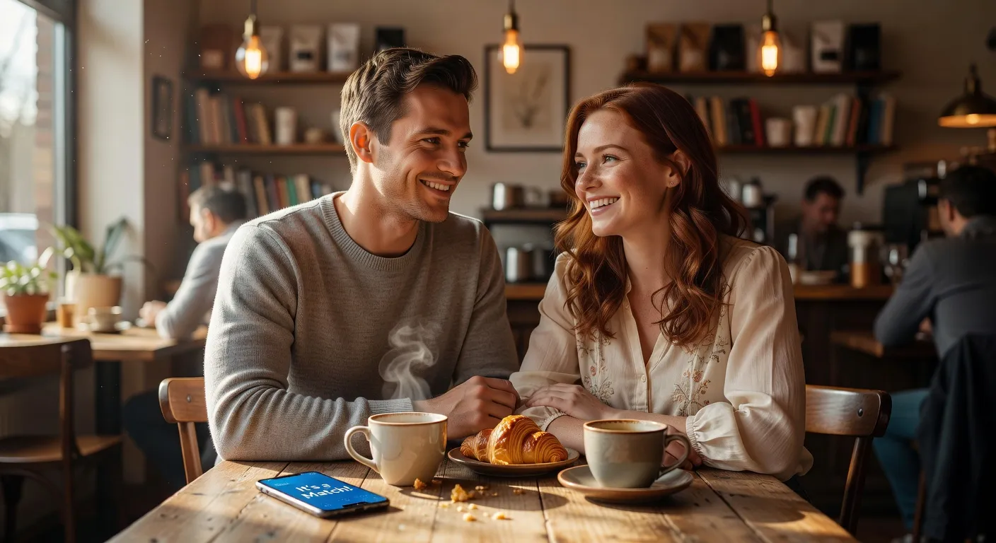 Personne mature consultant un profil de rencontre sur tablette dans un salon