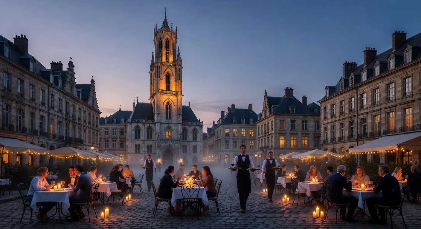 Couple marchant dans le jardin de la Citadelle d'Arras