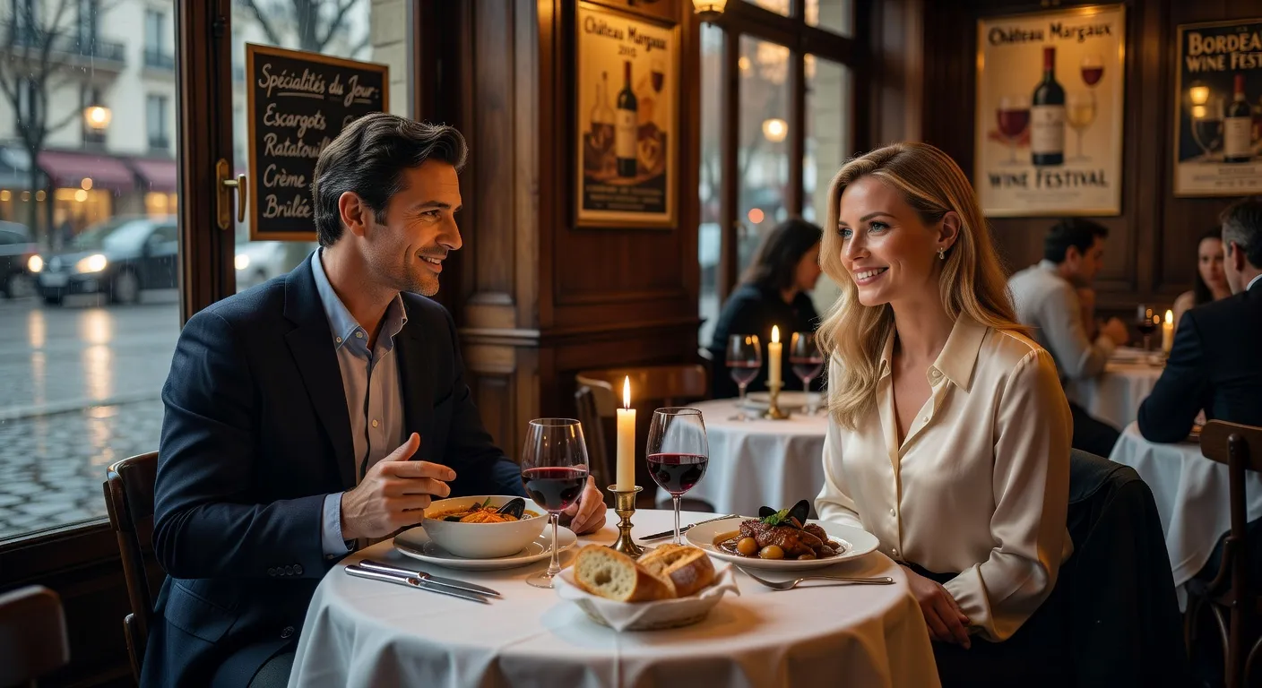 Couple se promenant dans le jardin public d'Arras en automne