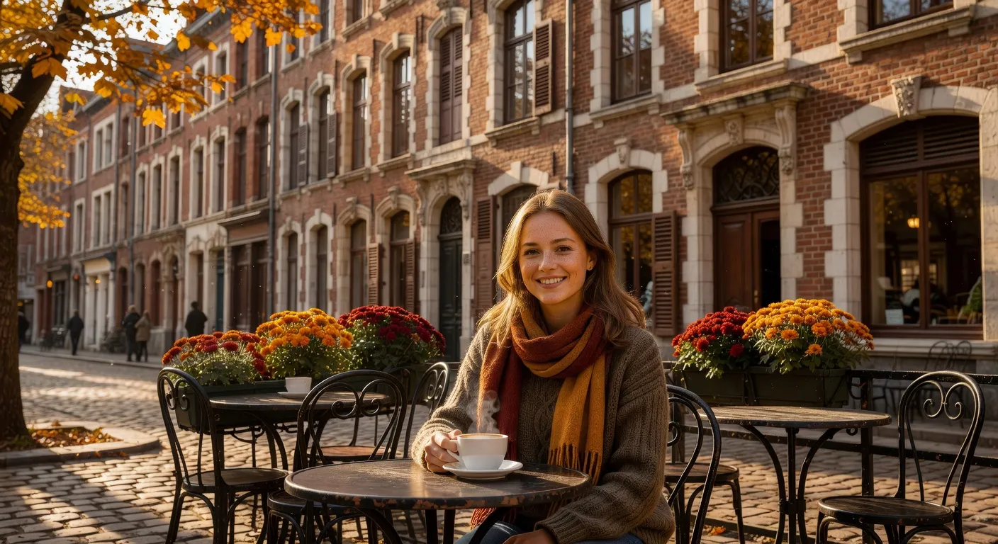 Rencontrer des femmes a Arras - Scene de cafe en centre-ville