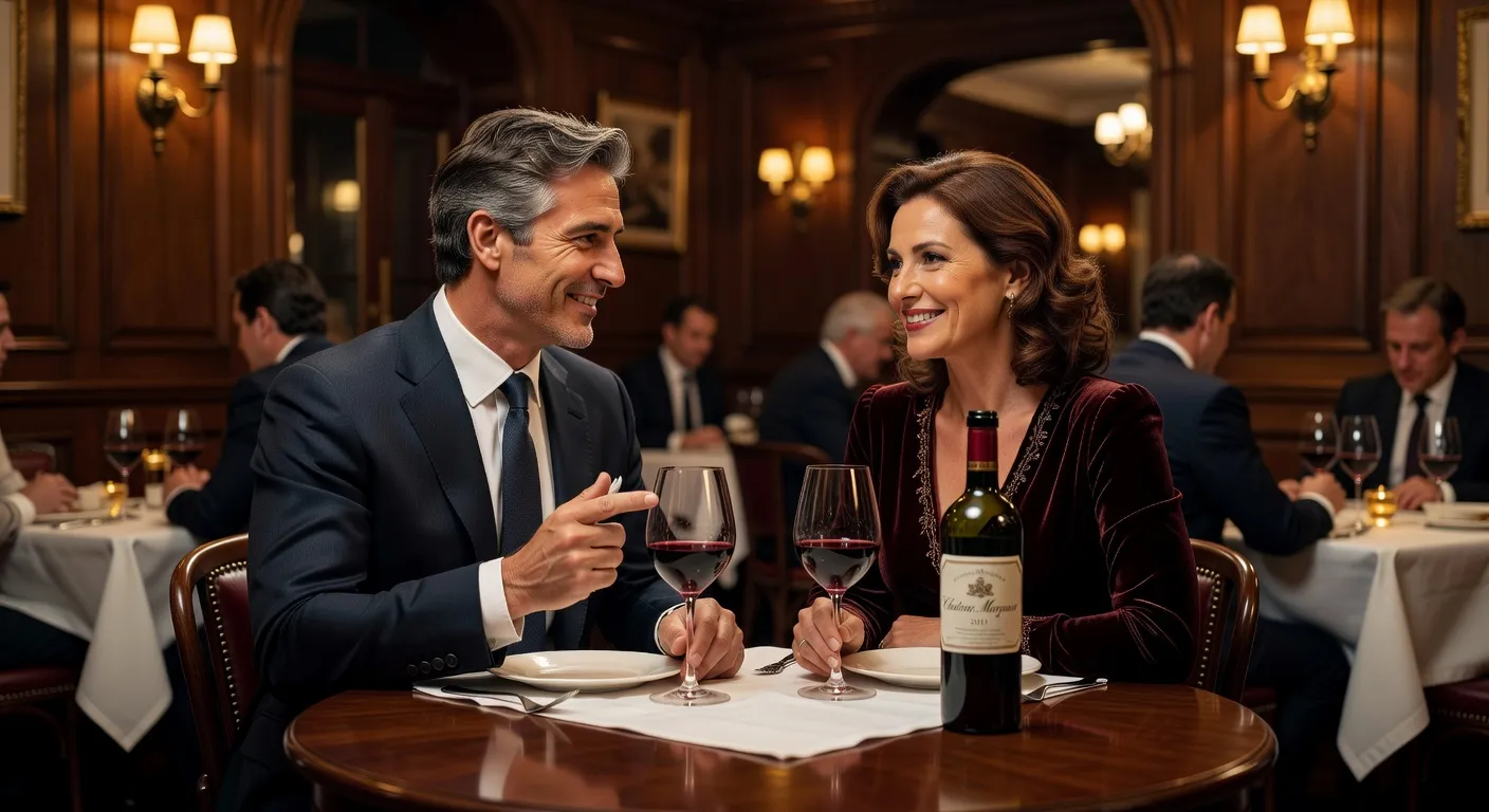 Couple de quarantenaires souriant dans un restaurant du Nord de la France