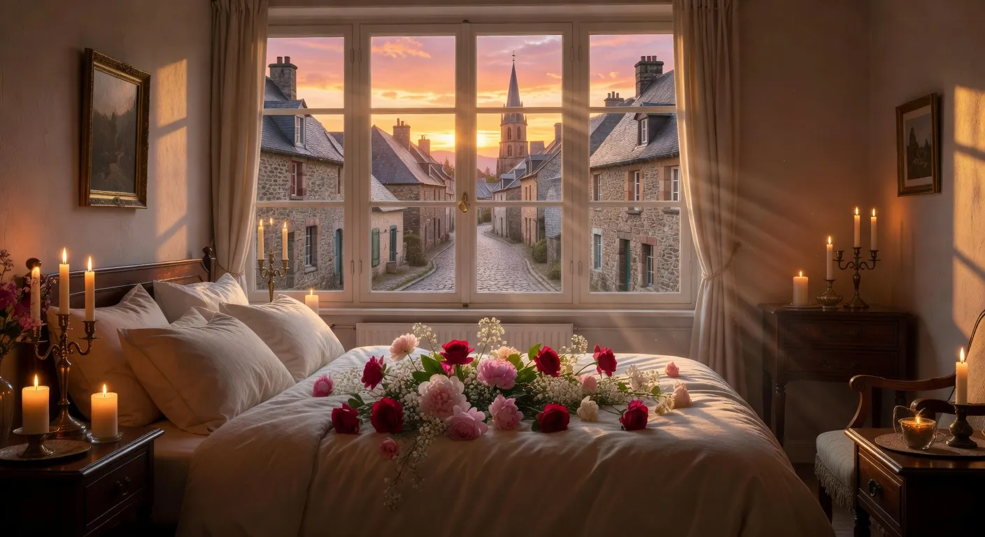 Couple admirant le coucher de soleil sur la Cote d'Opale